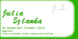 julia szlamka business card
